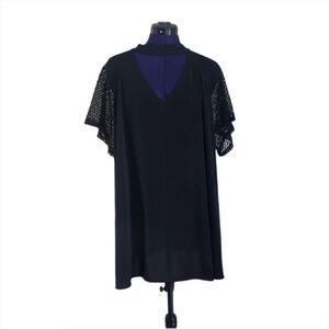 Lane Bryant Black Lace Short Sleeve Top